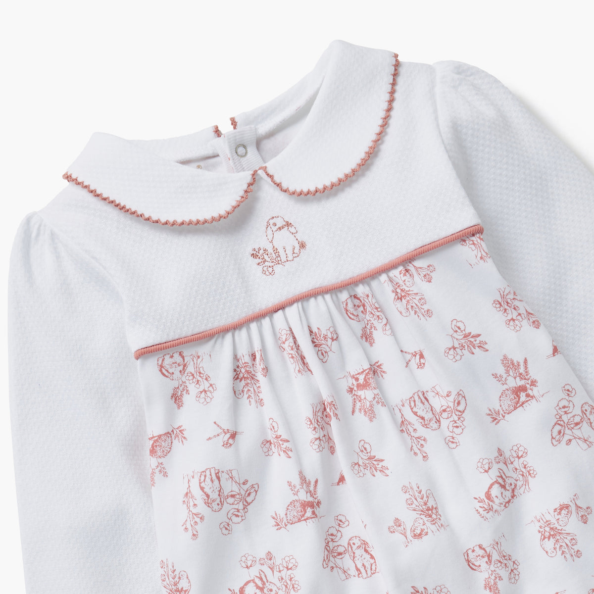 Giggles Animal Print Collared Neckline Closed Feet Sleepsuit with Button Closure
