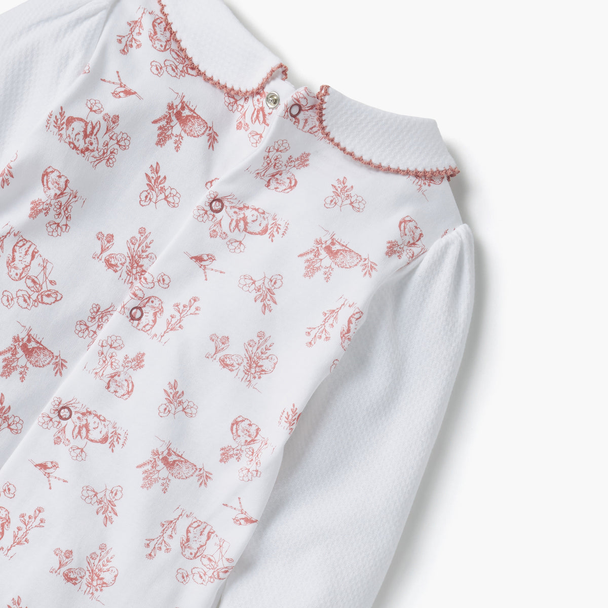 Giggles Animal Print Collared Neckline Closed Feet Sleepsuit with Button Closure