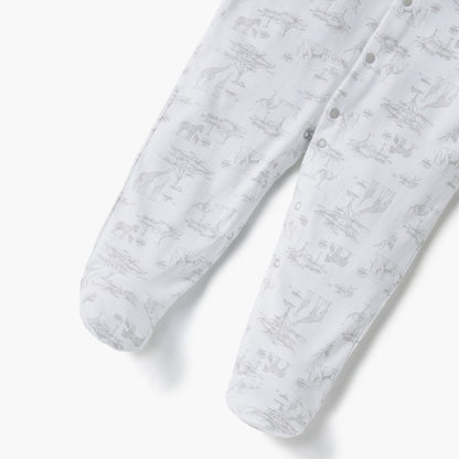 Giggles Animal Print Closed Feet Sleepsuit with Button Closure