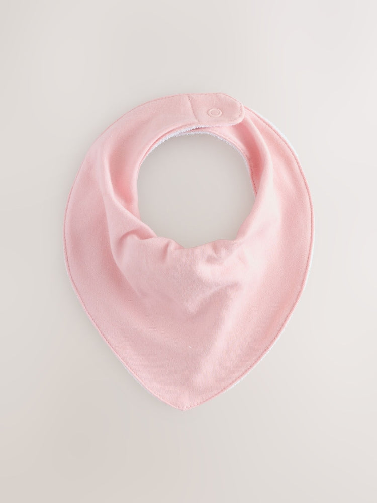 Pink 5 Pack Baby Dribble Bibs