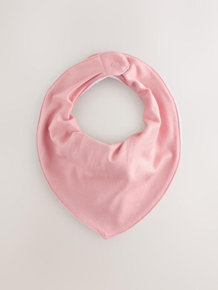 Pink 5 Pack Baby Dribble Bibs