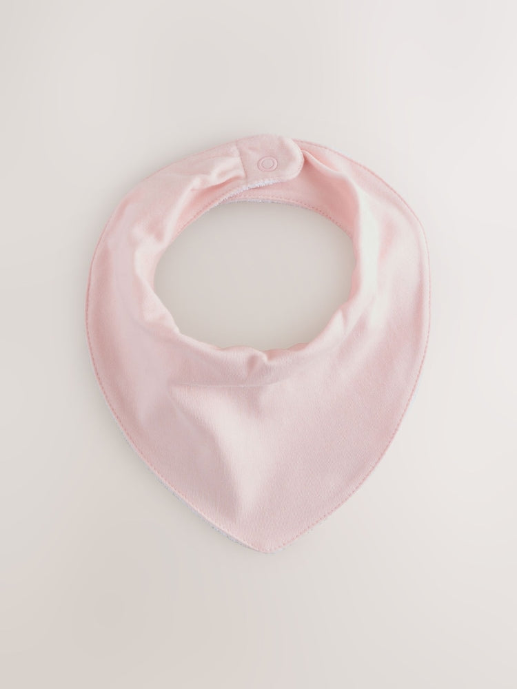 Pink 5 Pack Baby Dribble Bibs