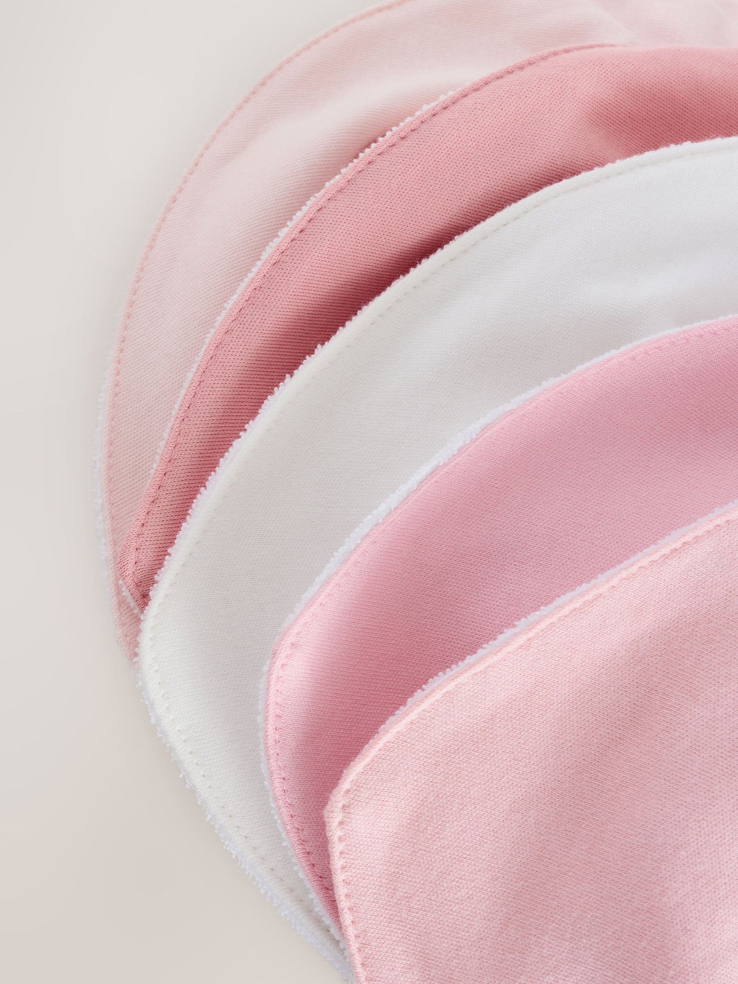 Pink 5 Pack Baby Dribble Bibs - Size One
