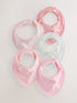 Pink 5 Pack Baby Dribble Bibs - Up to 1 Month (50-56cm)