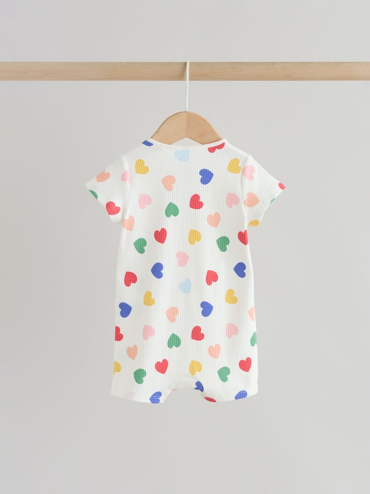 White/Blue/Red Two Way Zip Baby Rompers 3 Pack (0mths-3yrs)