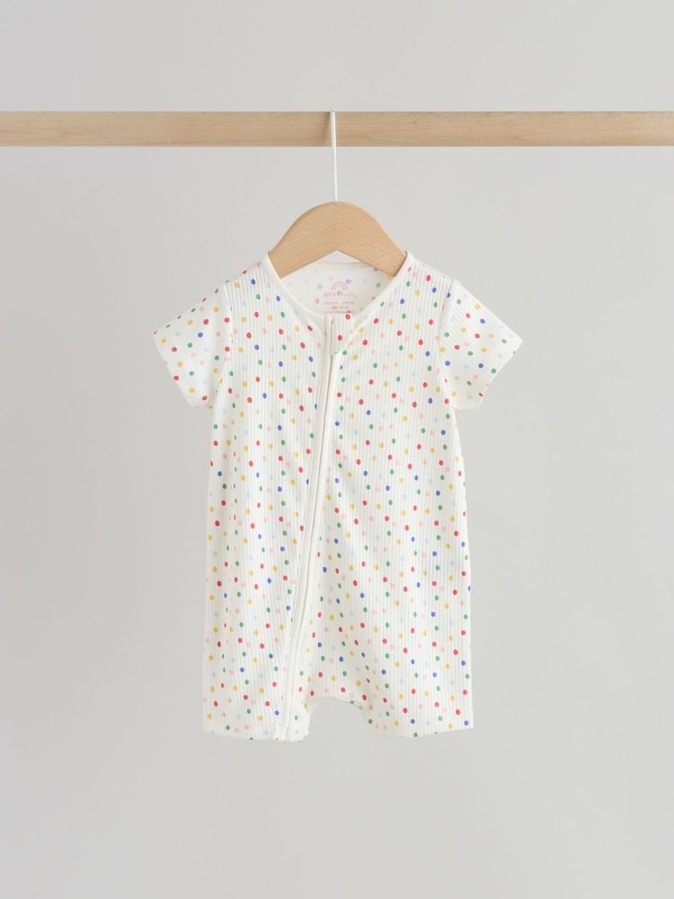 White/Blue/Red Two Way Zip Baby Rompers 3 Pack (0mths-3yrs)