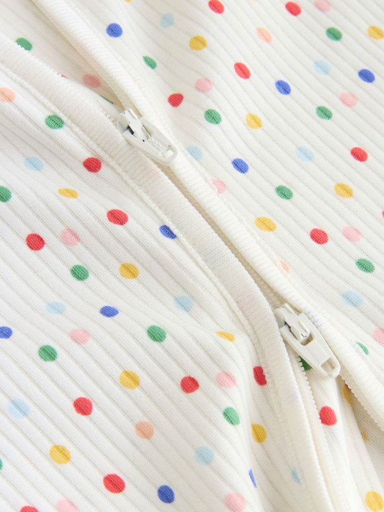 White/Blue/Red Two Way Zip Baby Rompers 3 Pack (0mths-3yrs)