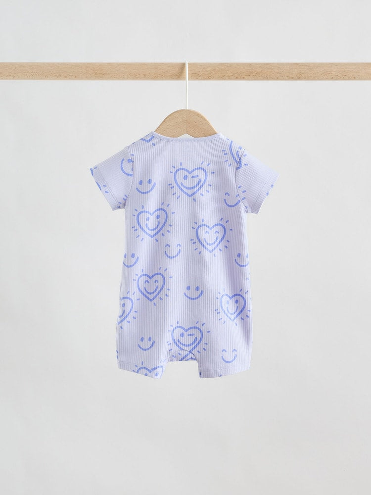 Lilac Purple Two Way Zip Baby Sleepsuits 3 Pack (0mths-3yrs)