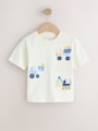 Neutral Digger Trio Short Sleeve Appliqué T-Shirt (3mths-7yrs) - Size 3-6 Months (62-68cm)