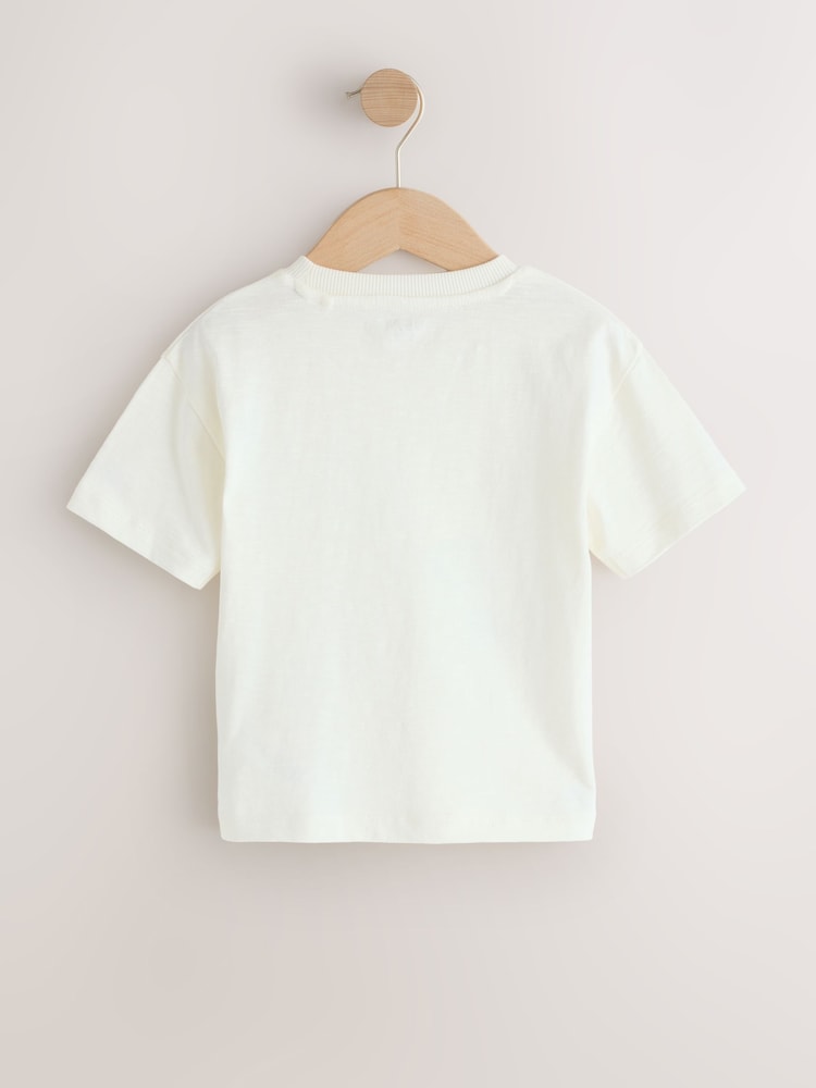 Neutral Digger Trio Short Sleeve Appliqué T-Shirt (3mths-7yrs)