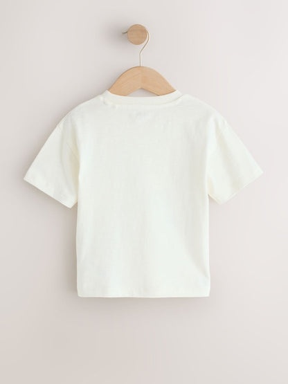 Neutral Digger Trio Short Sleeve Appliqué T-Shirt (3mths-7yrs) - Size 3-6 Months (62-68cm)