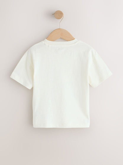 Neutral Digger Trio Short Sleeve Appliqué T-Shirt (3mths-7yrs) - Size 3-6 Months (62-68cm)