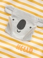 Yellow Stripe Koala Bear Short Sleeve Interactive T-Shirt (3mths-7yrs) - Size 3-6 Months (62-68cm)