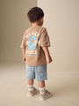 Brown Beach Vibes Short Sleeve Back Print T-Shirt (3mths-7yrs) - Size 3-6 Months (62-68cm)
