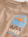 Brown Beach Vibes Short Sleeve Back Print T-Shirt (3mths-7yrs) - Size 3-6 Months (62-68cm)