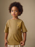 Brown Slogan Short Sleeve Small Graphic T-Shirt (3mths-8yrs)