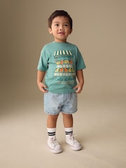 Blue/Green Fruit Stall Short Sleeve Appliqué T-Shirt (3mths-7yrs) - Size 3-6 Months (62-68cm)