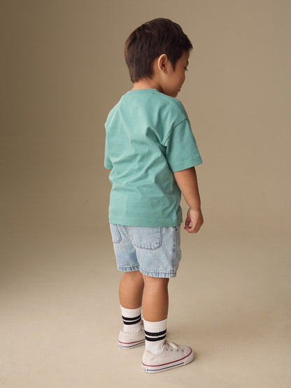 Blue/Green Fruit Stall Short Sleeve Appliqué T-Shirt (3mths-7yrs) - Size 3-6 Months (62-68cm)