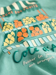 Blue/Green Fruit Stall Short Sleeve Appliqué T-Shirt (3mths-7yrs) - Size 3-6 Months (62-68cm)