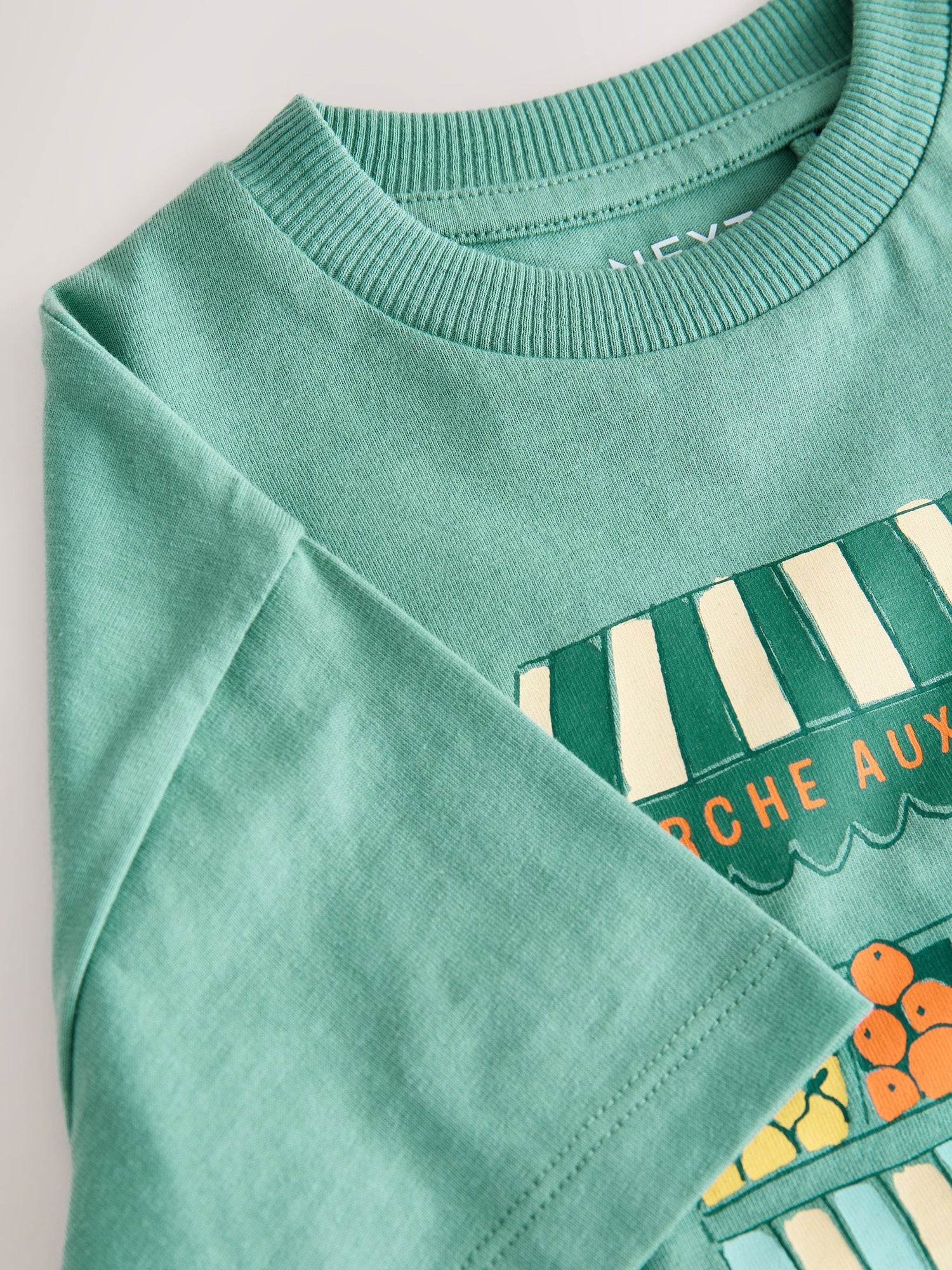 Blue/Green Fruit Stall Short Sleeve Appliqué T-Shirt (3mths-7yrs) - Size 3-6 Months (62-68cm)