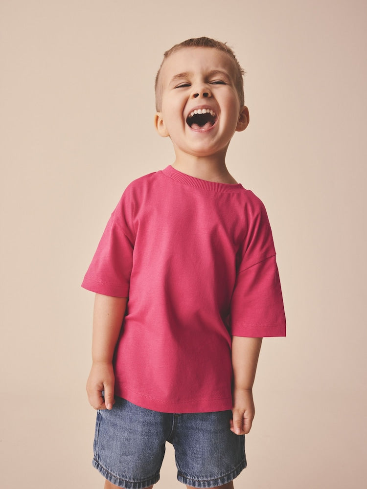 Pink Short Sleeve Plain T-Shirt (3mths-7yrs) - Size 3-6 Months (62-68cm) - Pink