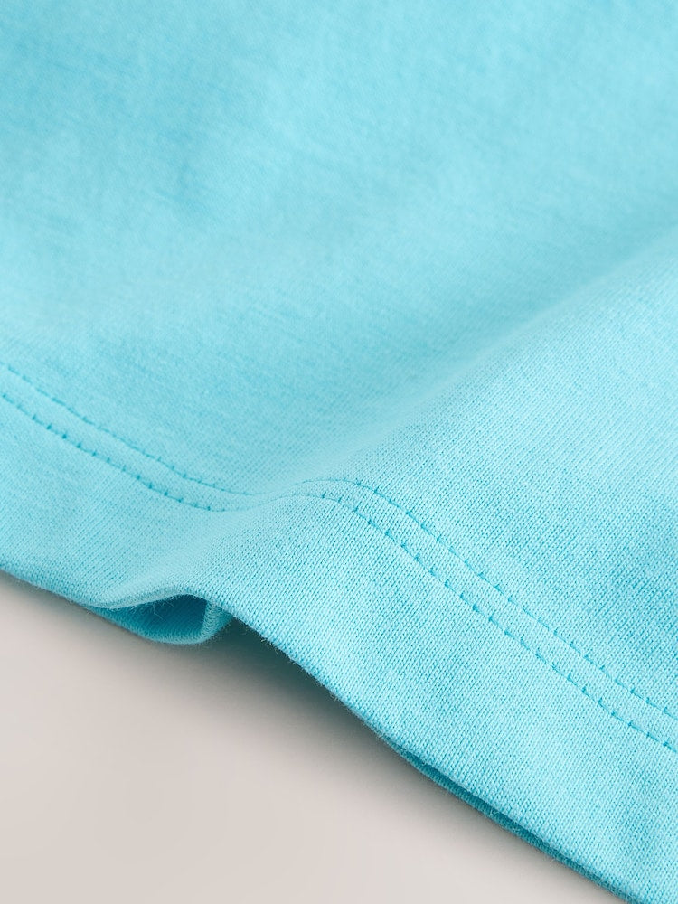 Bright Blue Short Sleeve Plain T-Shirt (3mths-7yrs) - Size 3-6 Months (62-68cm)