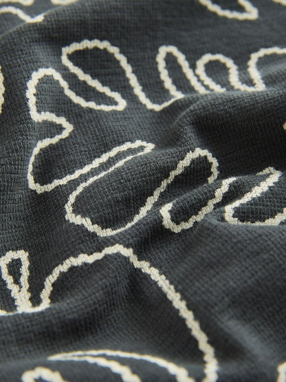 Black Leaf Print Short Sleeve Shirt and Shorts Set (3mths-7yrs)