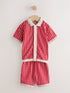 Red Check Short Sleeve Shirt and Shorts Set (3mths-7yrs) - Red Check / 12-18 Months (80-86cm)