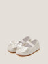 Monsoon Cream Baby Bow Glitter Walker Shoes - EU 19 (UK 3)