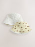 Yellow/Cream Cherry Reversible Bucket Hat (3mths-16yrs) - 11-13 Years (146-158cm)