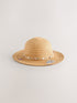 Cream/Blue Shell Straw Sun Hat (3mths-13yrs) - 11-13 Years (146-158cm)