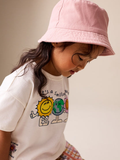 Pink Bucket Hat (3mths-16yrs) - Size 3-9 Months (62-74cm)