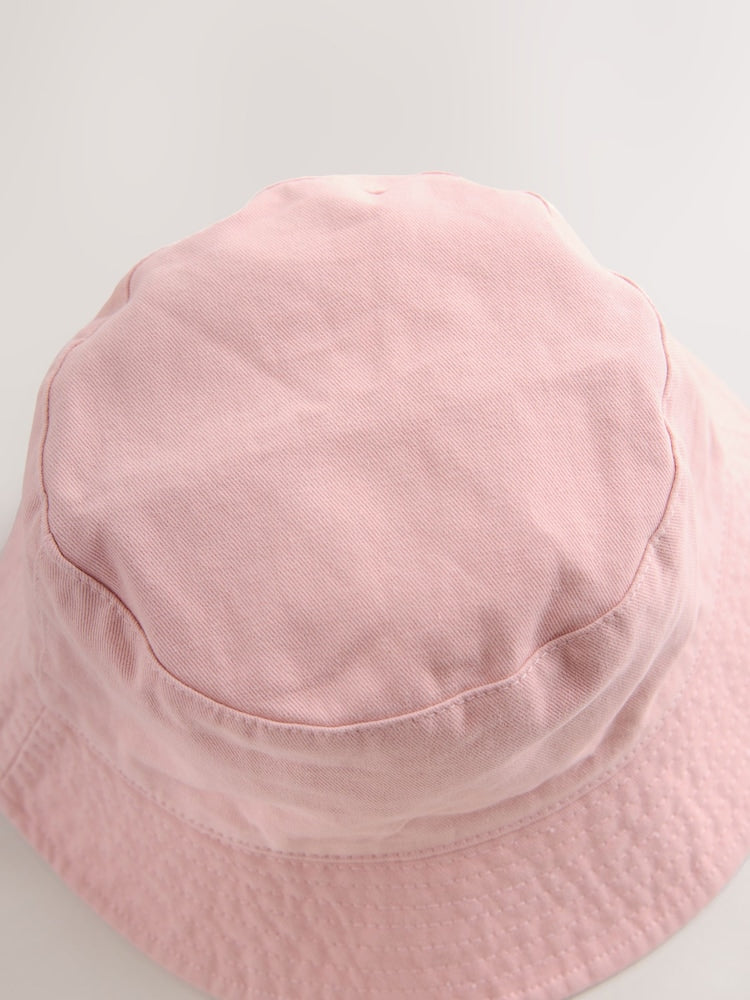 Pink Bucket Hat (3mths-16yrs) - Size 3-9 Months (62-74cm)