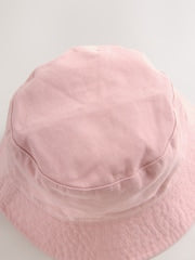 Pink Bucket Hat (3mths-16yrs) - Size 3-9 Months (62-74cm)