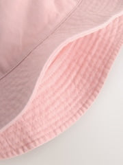 Pink Bucket Hat (3mths-16yrs) - Size 3-9 Months (62-74cm)
