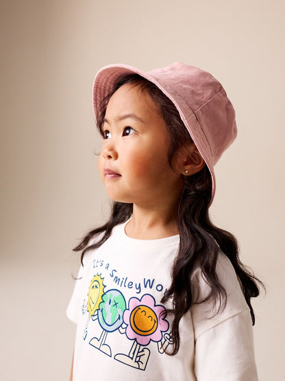 Pink Bucket Hat (3mths-16yrs) - Size 3-9 Months (62-74cm)