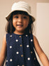 Stone/Cream Laser Cut Embroidery Bucket Hat (3mths-16yrs) - Size 3-9 Months (62-74cm) - Stone/Cream