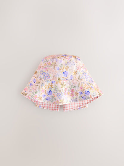Pink Bow Back Pattern Bucket Hat (3mths-13yrs)