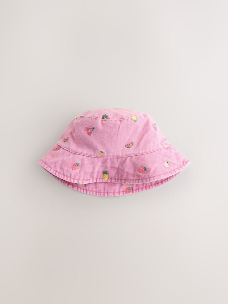 Pink Fruit Bucket Hat (3mths-16yrs) - 11-13 Years (146-158cm)