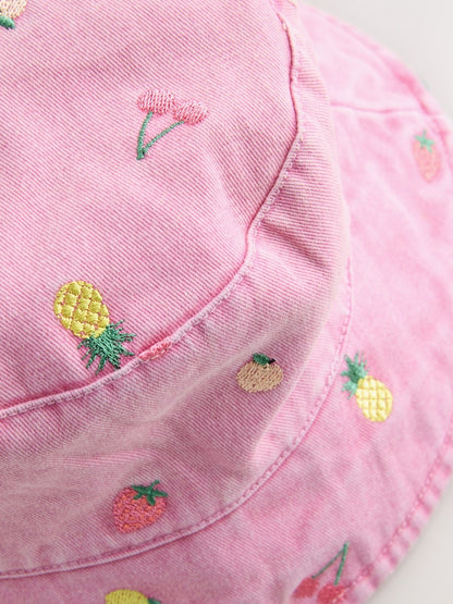 Pink Fruit Bucket Hat (3mths-16yrs)