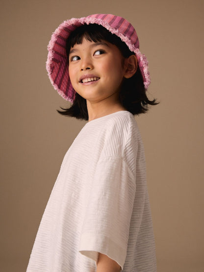 Stripe Pink Bucket Hat (3mths-16yrs)
