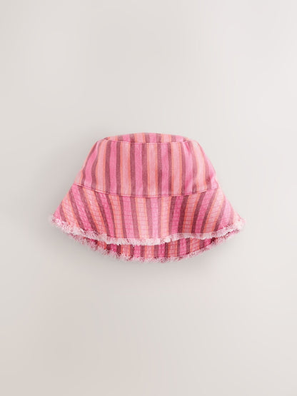 Stripe Pink Bucket Hat (3mths-16yrs)