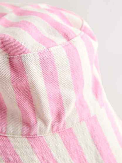 Pink Stripe Bucket Hat (3mths-16yrs)