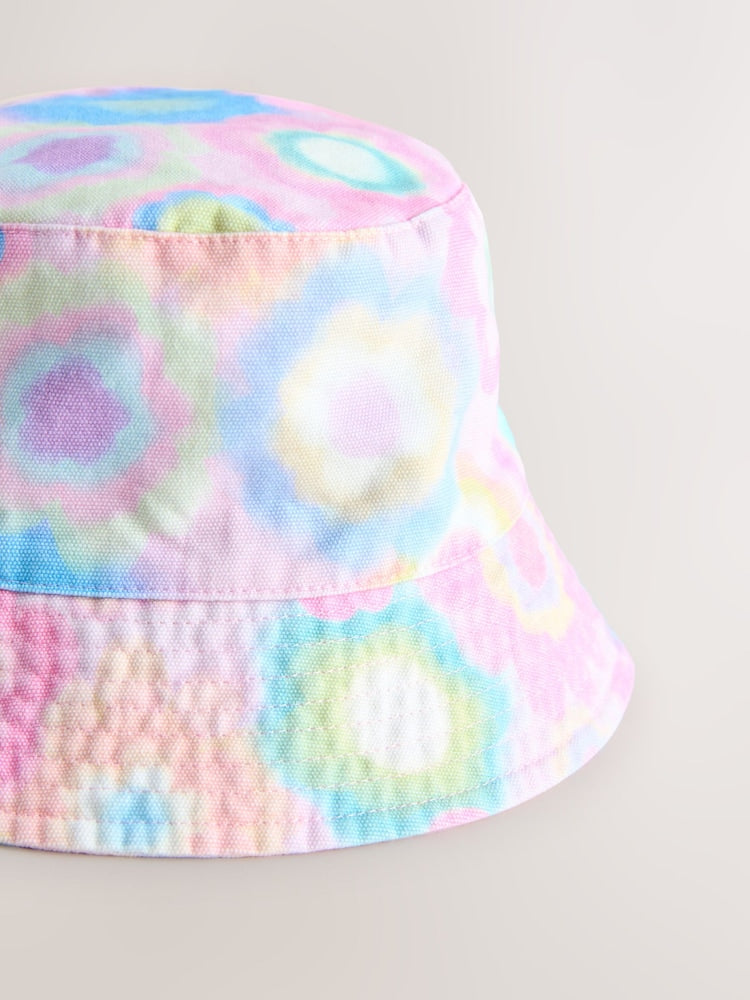 Pink/Purple Tie Dye Printed Bucket Hat (3mths-16yrs)