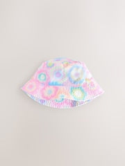 Pink/Purple Tie Dye Printed Bucket Hat (3mths-16yrs) - Size 3-9 Months (62-74cm)