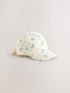 Floral Blue Bow Back Cap (3mths-10yrs)