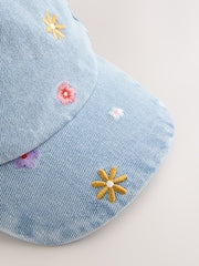 Yellow Flower Denim Cap (1-16yrs) - Size 1-2 Years (80-92cm)