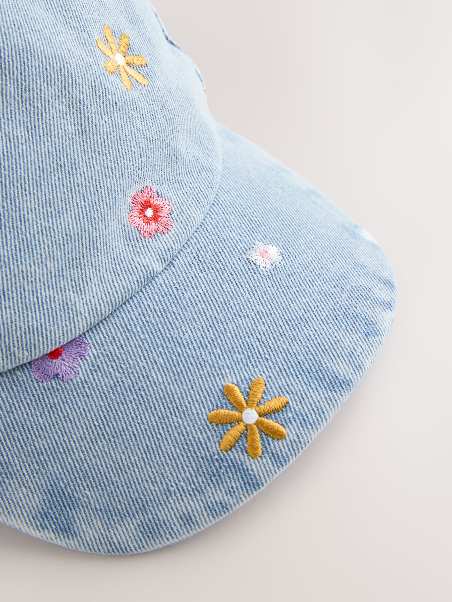 Yellow Flower Denim Cap (1-16yrs) - Size 1-2 Years (80-92cm)