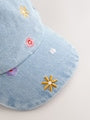 Yellow Flower Denim Cap (1-16yrs) - Size 1-2 Years (80-92cm)