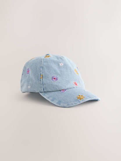 Yellow Flower Denim Cap (1-16yrs) - Size 1-2 Years (80-92cm) - Default 1